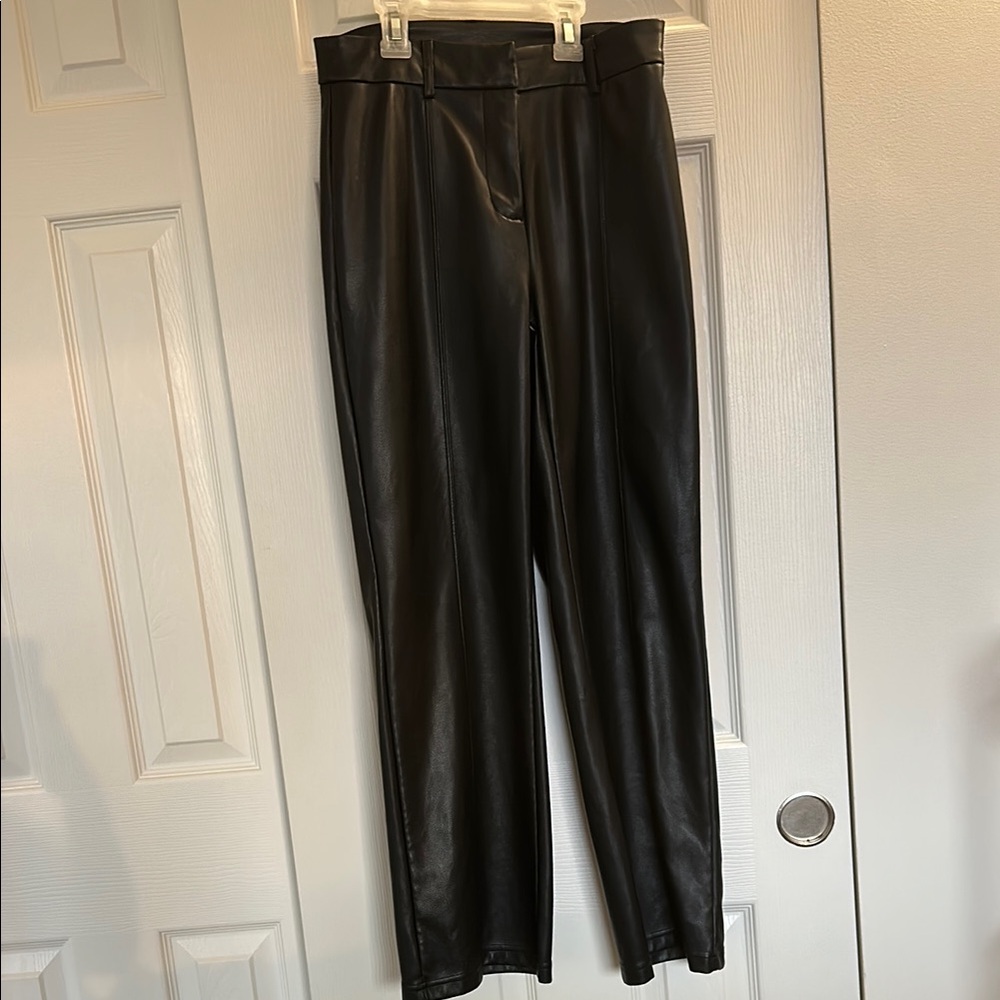 7 For All Mankind Black Leather Pants